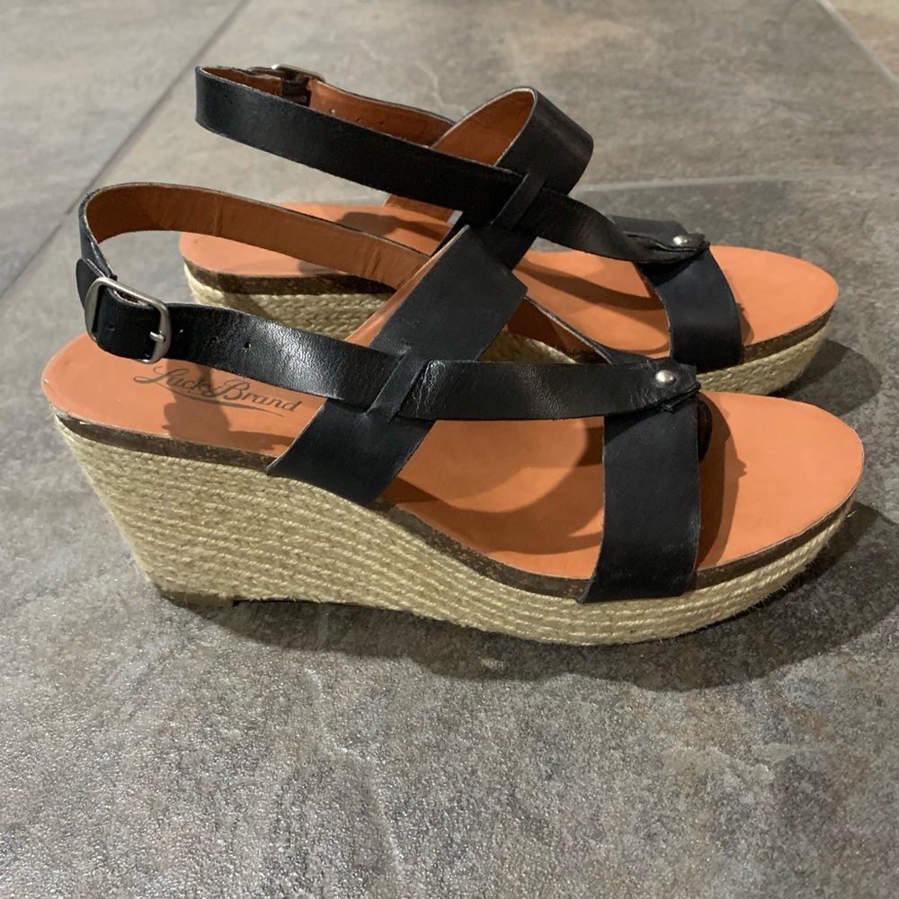 Lucky brand wedges with espadrille heel
